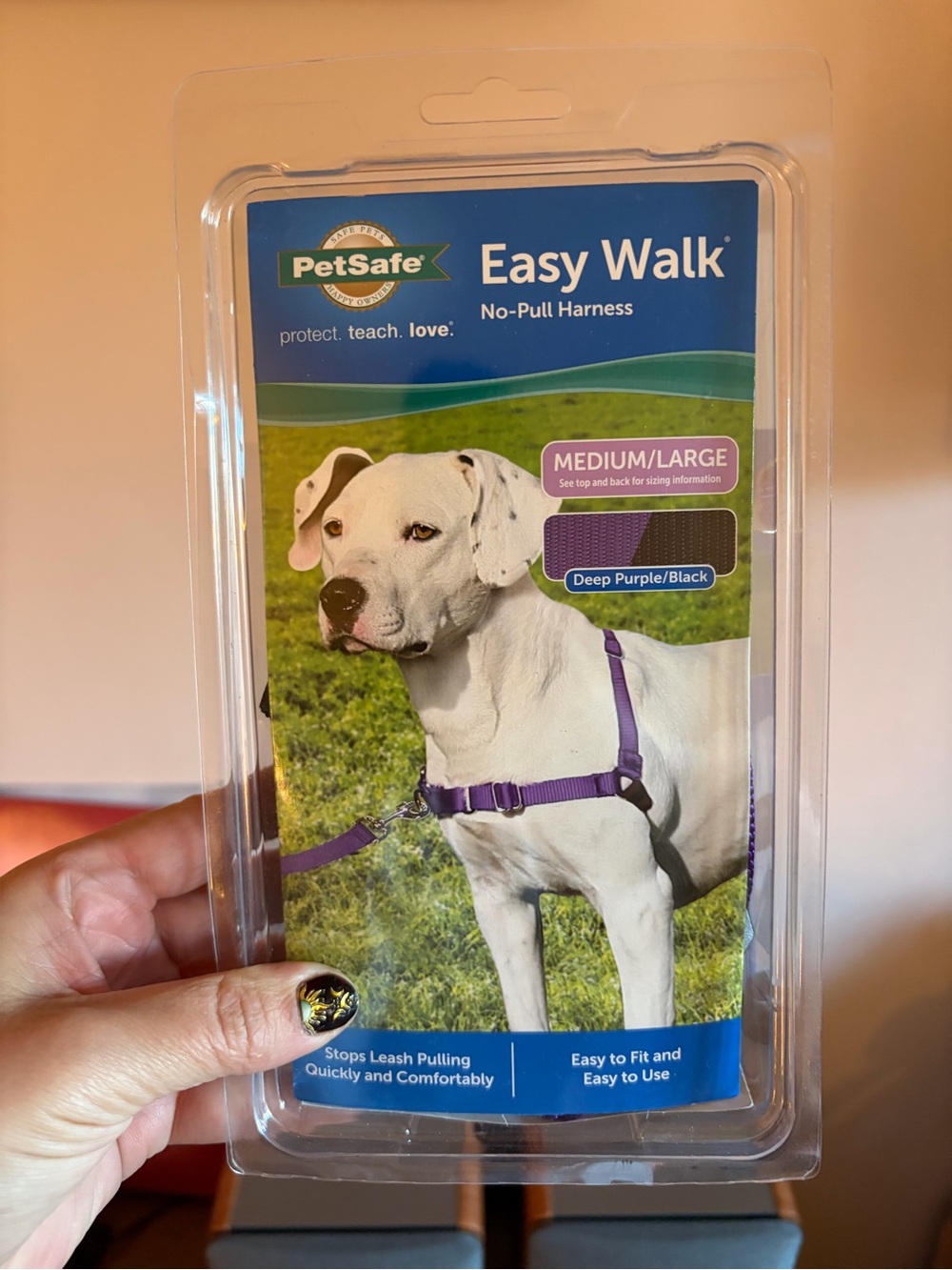NEW - Easy Walk Harness - M/L Purple Black